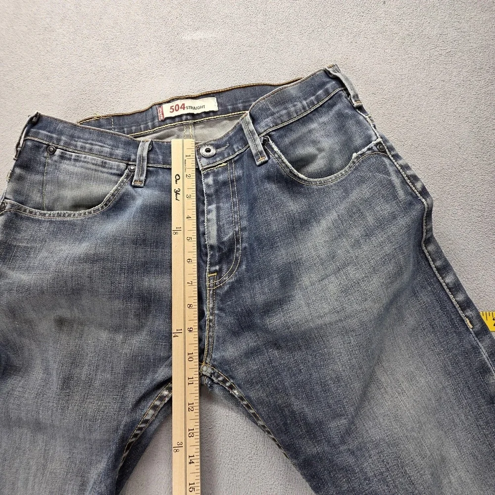 Vintage Levis 504 Jeans Mens 33x32 Blue‎ Straight Engineered Honeycomb Zip Fly